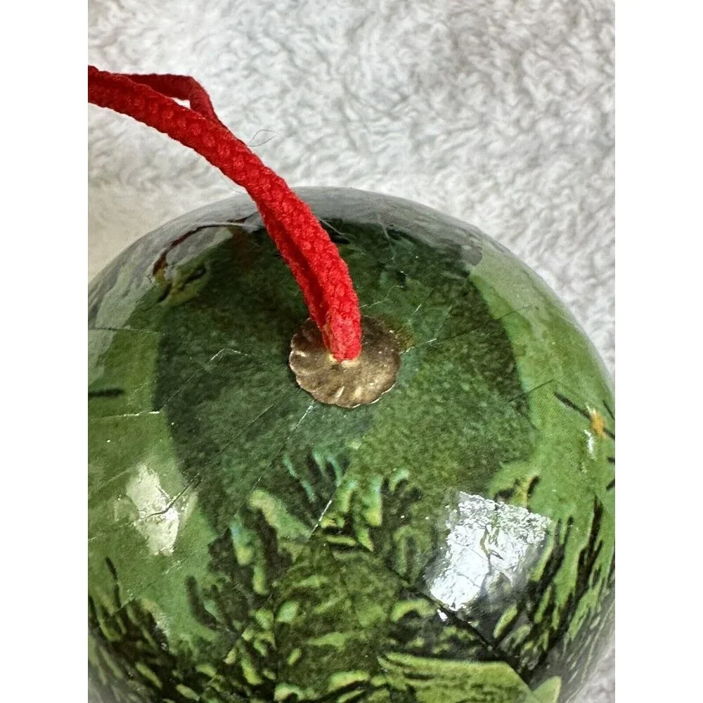 Vintage Decoupage Christmas‎ Ornament Green Victorian Angel